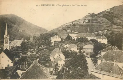 Ribeauvillé - Vista geral e as Três Ruínas — editor MARCO, série 43