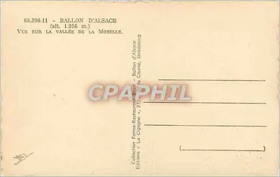 Ballon d'Alsace — Widok na dolinę Moszli — Éditions La Cigogne — Rewers
