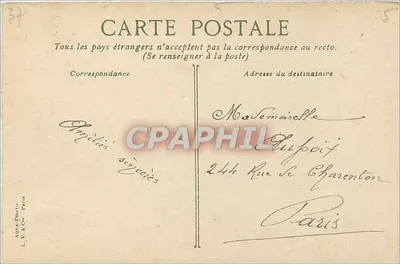 Tours. O Teatro Municipal — editor L. V. & Cie, n° 1420 — Verso