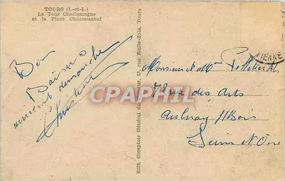 Tours (Loire-et-Loire) — Wieża Karola i Plac Châteauneuf — Wydawca C.G. (numer serii nieczytelny) — Rewers
