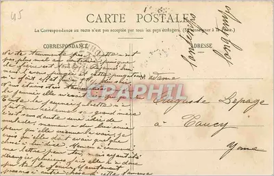 Cerca de Courtenay - Castelo do Râtelet — Huguet, Jules - Cliché Valène — Verso