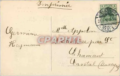 Strasburg — Place Kléber — widok panoramiczny z katedrą — wydawca nieznany — Rewers