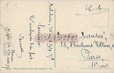 Strasbourg i. E. — Ministério — editor Johannes Böhlke — Verso