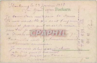 Strasbourg i. Els. — Vista do Bannerahaus na Orangère — editor não identificado — Verso