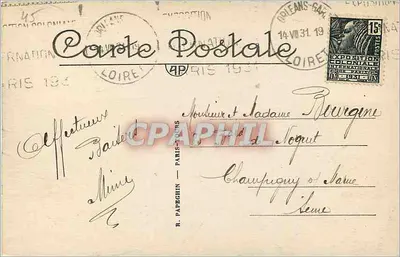 Dreux (Loiret) — Hotel das Correios e Telégrafos — A.P. General Post Office — Verso