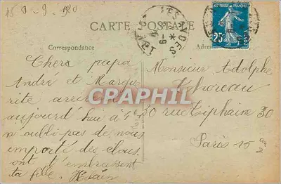 Orléans — La Visión de Santa Juana de Arco — de J. E. Lenepveu, n° 673 — Reverso