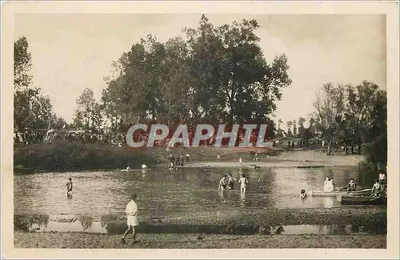 Chabris (Indre) - A Praia — visão de banhistas e remadores — REAL-PHOTO C.A.P. n°12