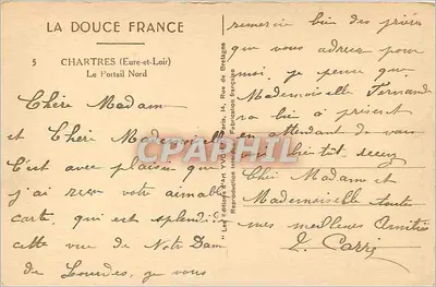 Chartres (Eure-et-Loir) — Il Portale Nord — Edizioni Art YVC — Verso