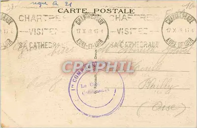 Chartres (E.-et-L.) — Drzwi Guillaume — Wydawca Ameux Ferrières, nr 343 — Rewers