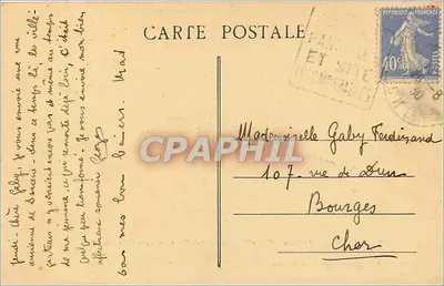 Sancerre — Le Vieux Sancerre. Vue générale (d'après une gravure ancienne) — M.les Bardier, libraires, Sancerre — Rewers