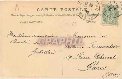 Cherbourg — Estátua de Napoleão, vista frontal — Edição Maison Batti, Nourouautes — Verso