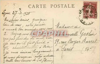 LYON — N.-D. de Fourvière et l'Archevêché — Verso