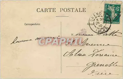 Reims — O Palácio de Justiça — Bilhete postal antigo n°65 — Verso