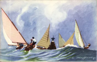 Virada da bóia pelos dinghies — yates acrobáticos para o mar — L. Stauffer