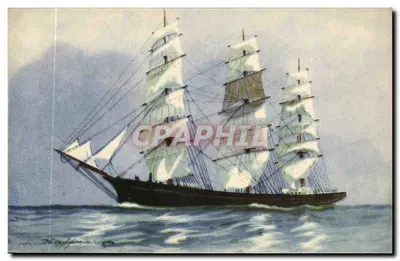 Navio de três mastros — tipo grande longo-caminho antes do ferro — Ligue Maritime et Coloniale