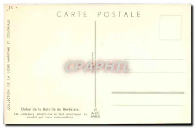 Início da Batalha de Bévéziers — L. Hoffner — Edição A&E C Paris — Verso