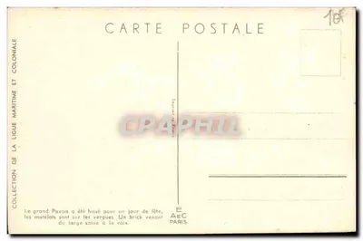 Navio de guerra — Pavais — Ligue Maritime et Coloniale, Paris — Verso