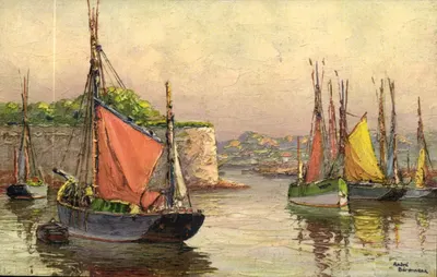 Porto de pesca — barcos a vela — André Béronneau