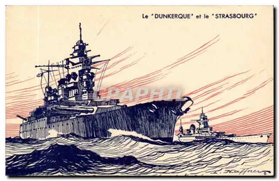 O "DUNKERQUE" e o "STRASBOURG" — ilustração naval — L. Kaffner