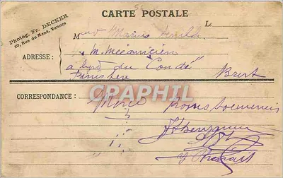 VANNES - El Ayuntamiento — editor Fot. Fr. DECKER, n° 83 — Reverso