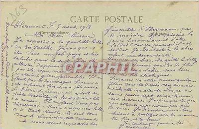 Clermont no século XVIII — A Auvergne pitoresca, n°490 — editor não visível — Verso