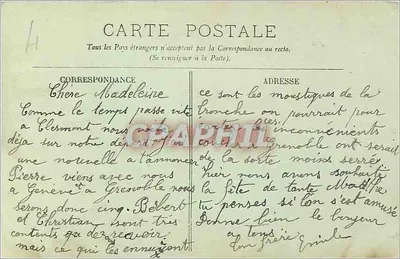 Clermont-Ferrand — A Prefeitura e Telégrafos — LL. — Verso
