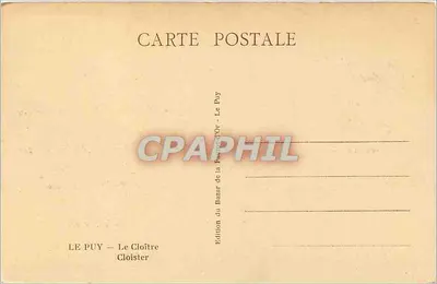 Le Puy — Il Cloître — Edizione del Bazar della Francia d'Or — Verso
