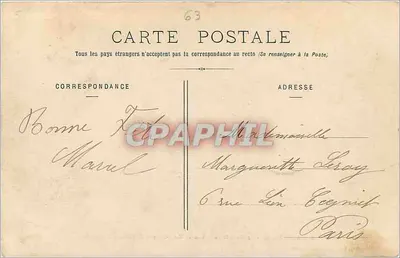 Mont-Dore e o Plateau de l'Angle — Auvergne — G. Delaunay, editor, Clermont-Ferrand — Verso