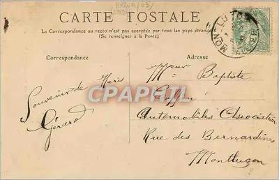 Néris-les-Bains, Casino, o Teatro — M.T. I.L. — série 322 — Verso