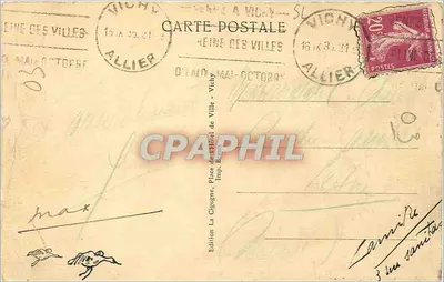 Vichy — O Salão do Casino — Edição La Cigogne — Verso