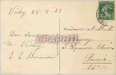 Wieża zegarowa — Vichy — Idealna — Rewers