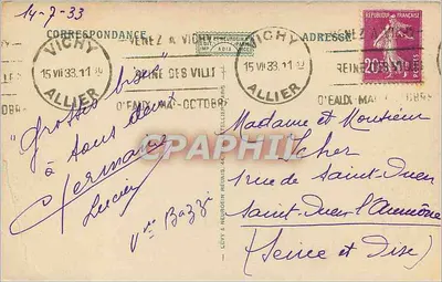 Vichy — Źródło Chomel — Charles Le Cœur i Lucien Woog, architekci — LL. — Rewers