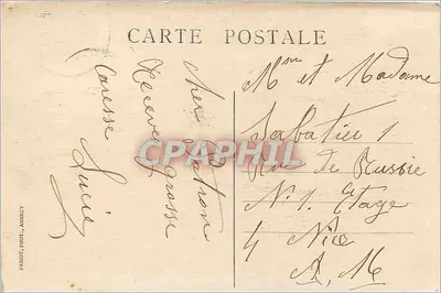 Wznoszenie się Tournette (2357 m) — Trasa i Chalet Casset (1834 m), oraz Tête Verte — Piekne miejsca w Savoi, wydawca Parot, Annecy, nr 378 — Rewers