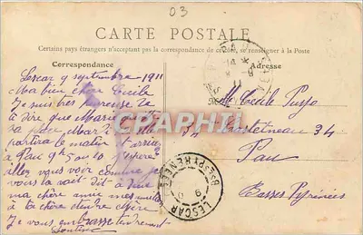 Saint-Yorre perto de Vichy — Vista do Parque das Fontes Guerrier — B.P. Paris — Verso