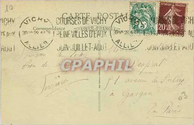 Vichy (Allier) — O Antigo Parque - Avenida Central — B.R.J.P. n°33 — Verso