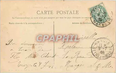 VITRY-LE-FRANÇOIS — Porta do Ponte, lado interno — V° Bastien, Bureau da Civette — Verso