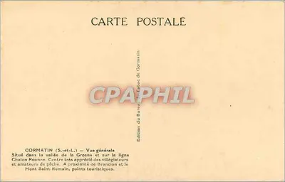 Cormatin (S.-et-L.) — Vista general — Edición de la Oficina de Tabacos de Cormatin — Reverso
