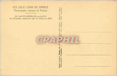 Saint-Germain-en-Laye — Taras zbudowany przez Le Nôtre w 1676 — PATRAS — Rewers