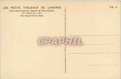 Drzwi Gallo-Rzymskie — Langres — wydawca MONA, n° EB.9 — Rewers