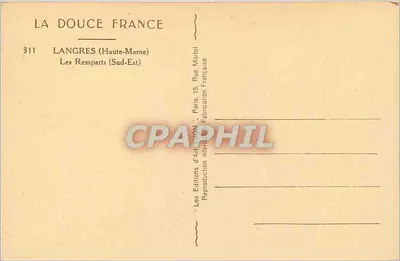 Langres — Os Muros (Haute-Marne) — Edições d'Art Yvon — Verso