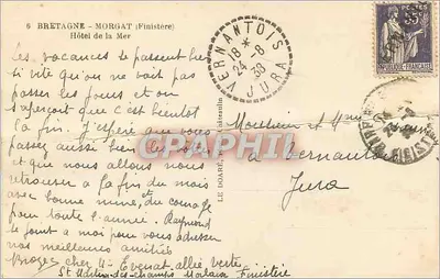 Hotel da Mar — Morgat — editor Jos — Verso