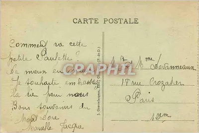 O Mont-Dore — A Grande Cascata — J. Ganteufanges, editor n°1433 — Verso