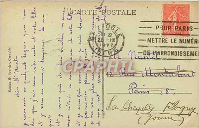 Grenoble - Widok ogólny i Moucherotte - Widok z Ste-Marie-d'en-Haut — Rewers