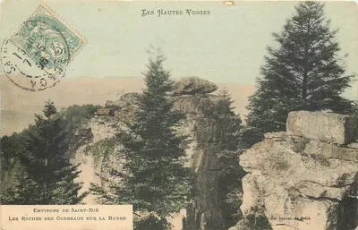 Les Hautes Vosges — Environs de Saint-Dié, Les Roches des Corbeaux sur la Burre — Dépose No 3804