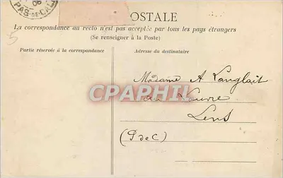 LaVAL — Stary Zamek — widok zamku i mostu — wydawca: Zbiór B. D. Laval, n° 1 — Rewers
