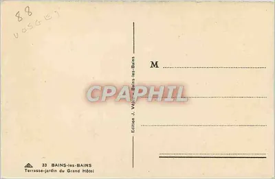Taras ogrodowy Grand Hôtel — Bains-les-Bains — Wydawnictwo J. Véjux — Rewers