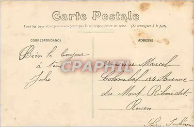 Dieppe — O mar em um dia de tempestade — F. Fardou — Verso