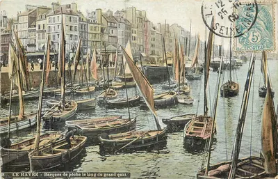 Le Havre — Barcos de pesca ao longo do grande cais — n°8