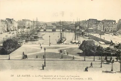 Le Havre — A Praça Gambetta e o Estaleiro do Comércio — ND.