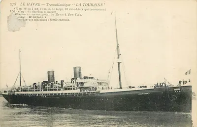 Le Havre — Transatlântico 'La Touraine' — G. Forcenici, Le Havre